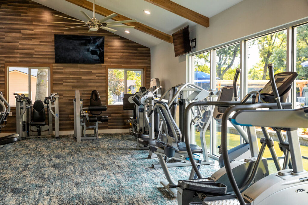 Fitness center with cardio machines